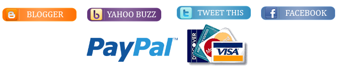 Blogger, Yahoo Buzz, Twitter, Facebook, Paypal, Discover, Amex, MasterCard and Visa